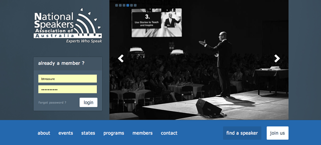 professional speakers association screenshot