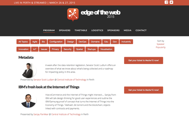Edge of the Web conference home page